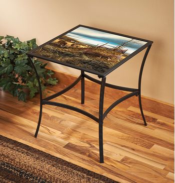 Sharing the Bounty Glass-Top Accent Table