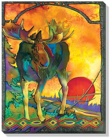 Morning Moose  Wrapped Canvas Art