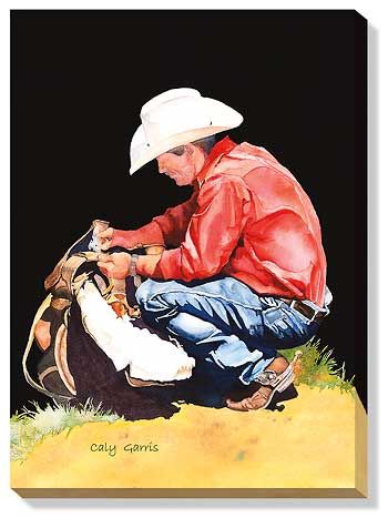 Before the Ride - Cowboy Wrapped Canvas Art Print