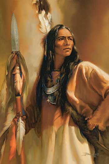 Redhawk - Native American Portrait Art Prints