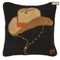 Cowboy Hat Hooked Wool Pillow