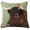 Milking Devon Cow Needlepoint Pillow 20" x 20"
