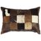 Brown Hair on Hide Leather Accent Pillow