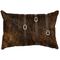 Dark Brindled Hair in HIde with Mesa Espresso Leather Straps Pillow
