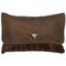 Dark Brindled Hair on Hide with Timber Leather Flap Pillow