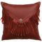 Dark Red Leather Pillow with Flap