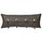 Saloon Grey Leather Pillow with Flap and Slotted Conchos