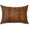 Whiskey Leather Pillow with Deerskin Lacing
