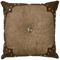 Mushroom Leather Pillow with Caribou Leather Corners