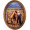 Ladies First - Cowboy Framed Oval Canvas Art Print